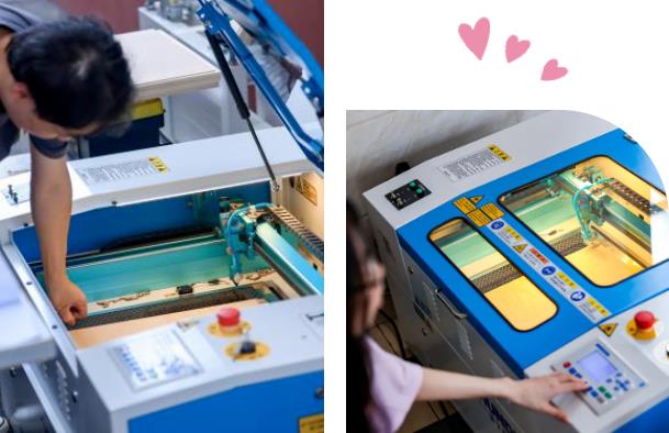 參賽學生使用雷宇激光切割機制作結構件